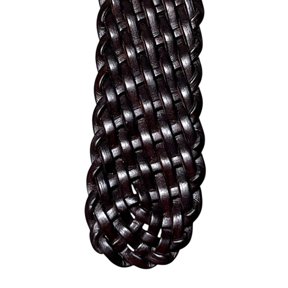 Michael Michael Kors brown woven leather belt with gold buckle - Picture 6 of 8